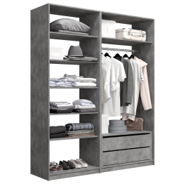 Прямая гардеробная система с полками и модулем MOD_COMPL