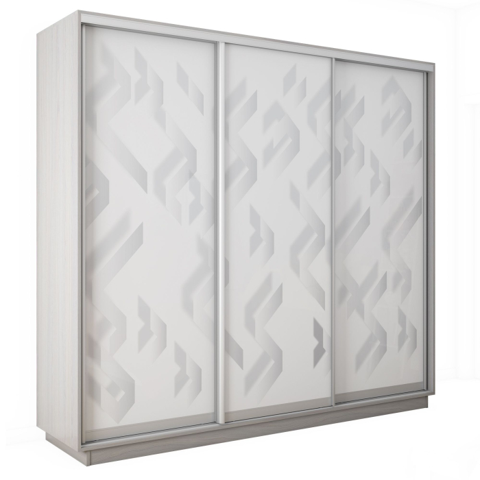 Шкафы-купе 3-х дверные, Шкаф-купе Экспресс 3-х дверный Фотопечать Ленты Стекла 180х45х240