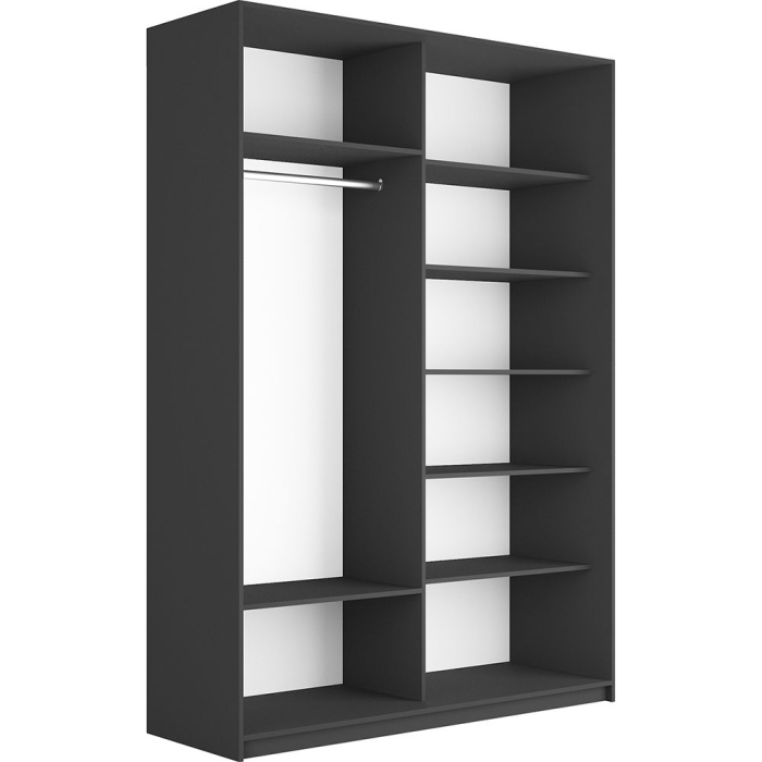 Шкафы-купе 2-х дверные, Шкаф-купе Прайм 2-х дверный Стекла пудра/Доводчики 140х57х230