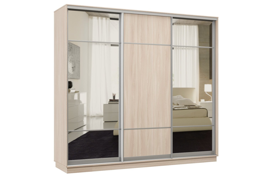 Шкафы-купе 3-х дверные, Шкаф-купе Премьер Лайт 55 (11;08;11) трехдверный