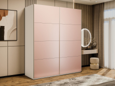 Шкафы-купе 2-х дверные, Шкаф-купе Эста 2-х дверный Стекла пудра/Доводчик 180х66х240