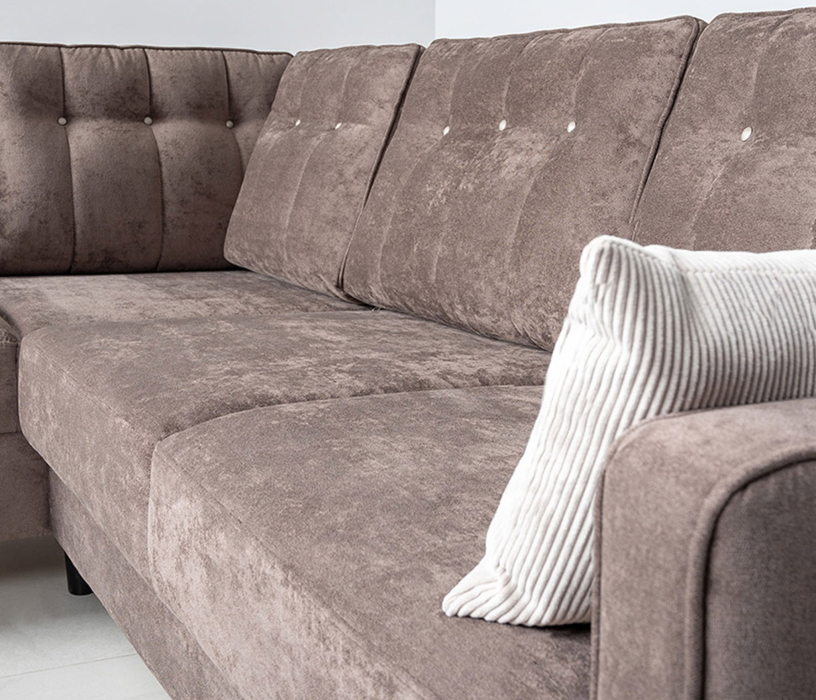 Диваны угловые в гостиную, Угловой диван Арно, Велюр Лаки