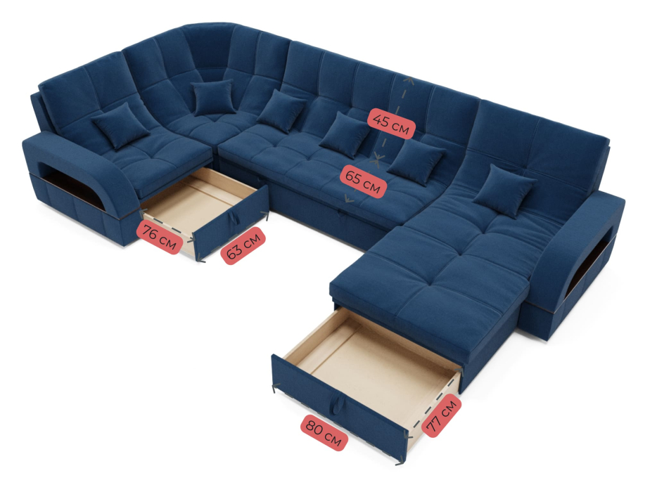 Диваны угловые в гостиную, Модульный диван Майами-4,венеция,велюр