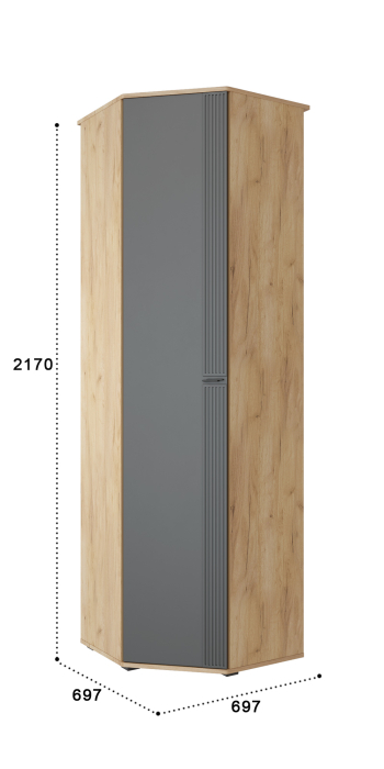 Угловые шкафы, Шкаф угловой Эмилия ЭЛ-14К глухой