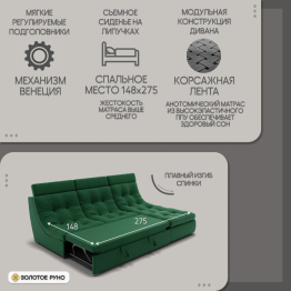 Угловой диван Монако-2 ППУ, велюр