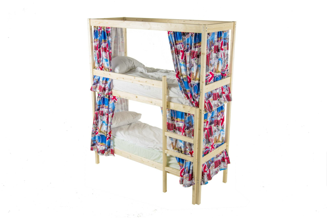 Для подростков, Кровать двухярусная с каркасом для штор 900x2000