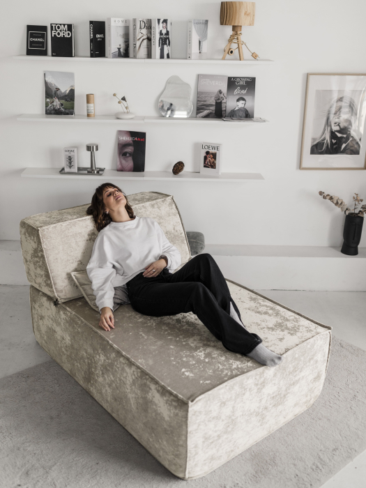 Бескаркасная мебель, Бескаркасная оттоманка Клайд,плюше