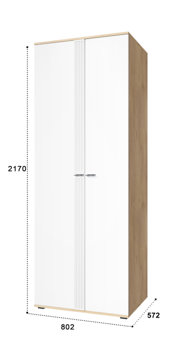 Шкафы двухстворчатые, Шкаф для одежды Эмилия ЭЛ-16К глухой