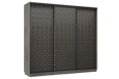 Шкаф-купе Премьер 34 (01РЧ;01РЧ;01РЧ) фасады ромб чёрный/трёхдверный/Профиль чёрный муар