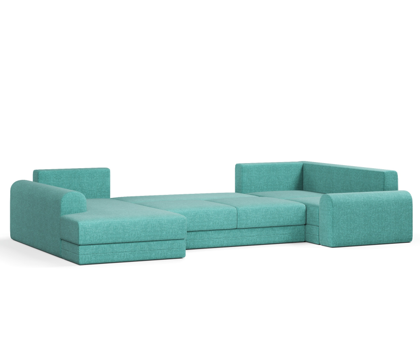 Диваны угловые в гостиную, Угловой диван Модерно П-образный, рогожка