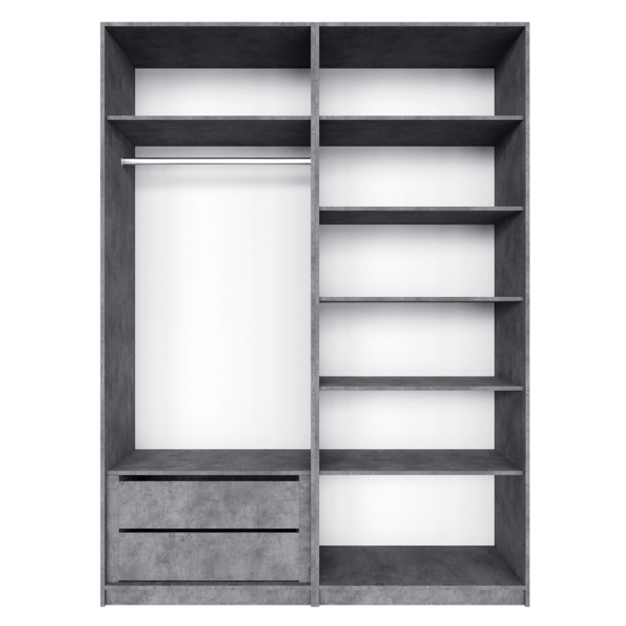 Шкафы распашные, Распашной шкаф Локер 800+800 (Гармошка с системой Push to Move/Правый) с ящиками и полками справа