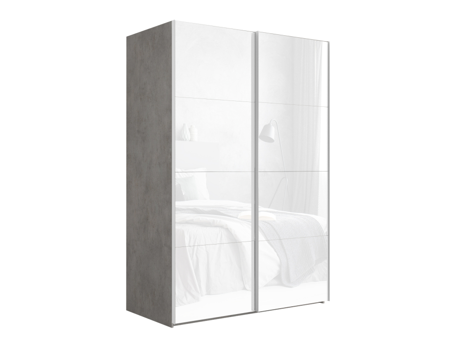 Шкафы-купе 2-х дверные, Шкаф-купе Эста Стекло белое+Стекло белое 180х66х240