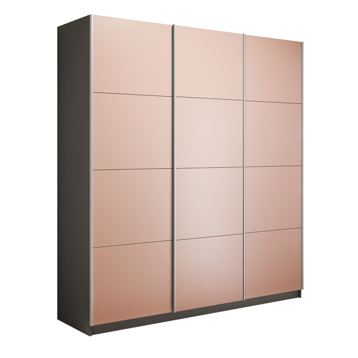 Шкафы-купе 3-х дверные, Шкаф-купе Прайм 3-х дверный Стекла пудра/Доводчики 210х57х230