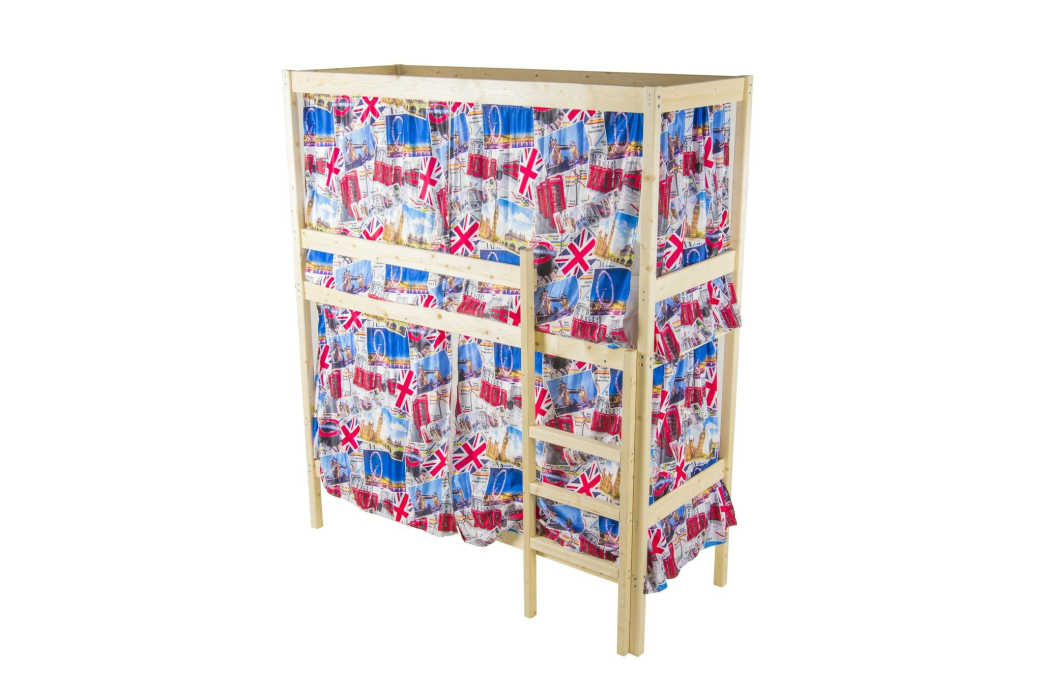 Для подростков, Кровать двухярусная с каркасом для штор 800x1900