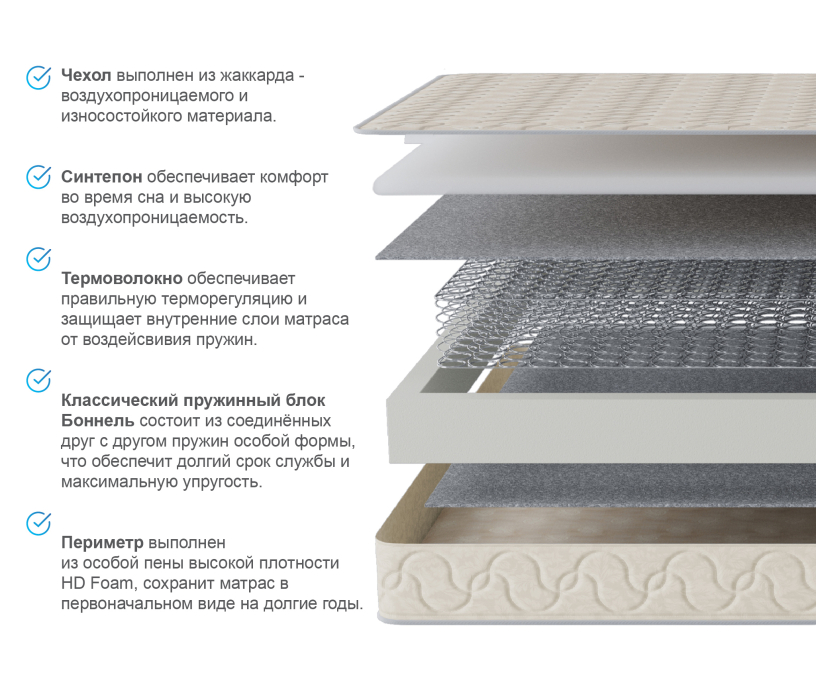 800 x 2000, Матрас Эльбис 800*2000