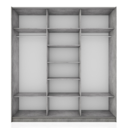 Шкаф-купе Прайм 3-х дверный Стекла черные/Доводчики 210х57х230