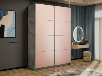 Шкаф-купе Прайм 2-х дверный Стекла пудра/Доводчики 160х57х230