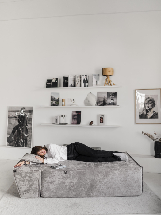 Бескаркасная мебель, Бескаркасная оттоманка Клайд,плюше