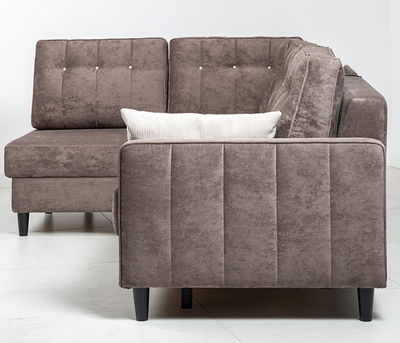 Диваны угловые в гостиную, Угловой диван Арно, Велюр Лаки