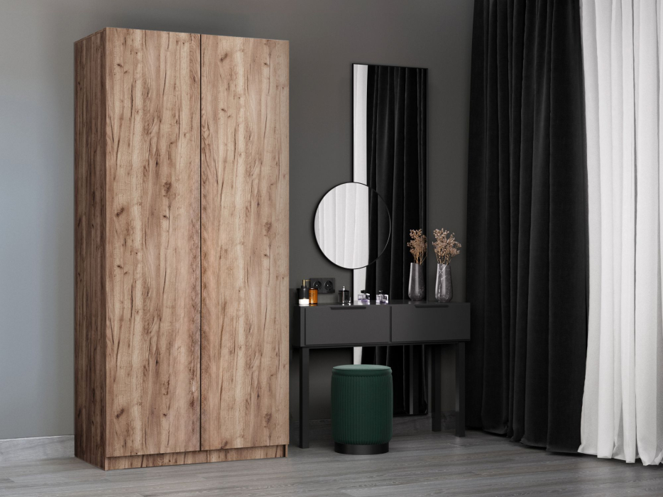 Шкафы распашные, Шкаф складной Е1 Локер ("Гармошка" с системой Push to Move/Левый)101х52,5х220 см, с полками