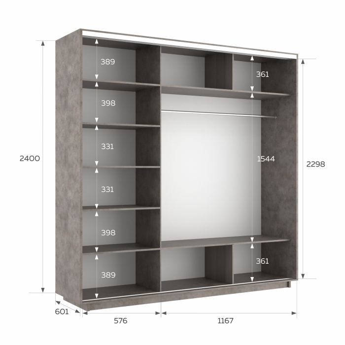 Шкафы-купе 3-х дверные, Шкаф-купе Экспресс 3-х дверный Фотопечать Калейдоскоп Стекла 180х60х240