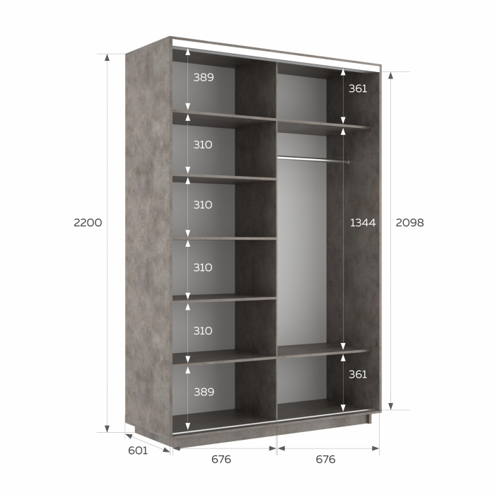 Шкафы-купе 2-х дверные, Шкаф-купе Экспресс 2-х дверный Фотопечать Калейдоскоп Стекла 140х60х220