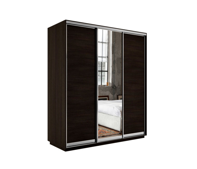 Шкафы-купе, Шкаф-купе Экспресс Медиум (1 зеркало) трио 2400 x 2100 x 600