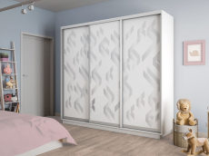 Шкафы-купе 3-х дверные, Шкаф-купе Экспресс 3-х дверный Фотопечать Ленты Стекла 240х45х240