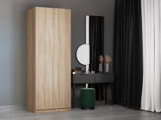 Шкафы распашные, Шкаф складной Е1 Локер ("Гармошка" с системой Push to Move/Левый)81х52.5х220 см, с полками и модулем