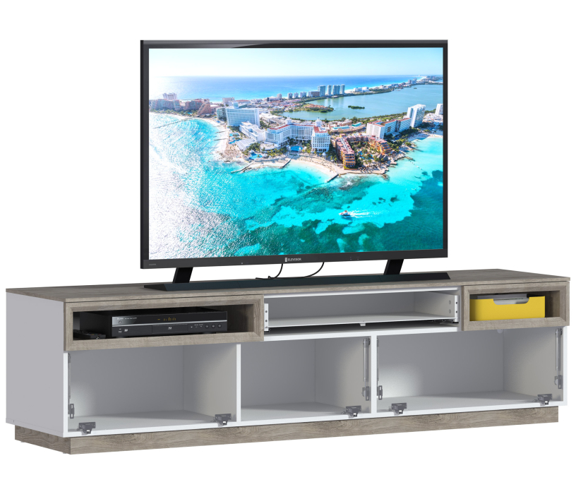 ТВ-тумбы, Тумба ТВ NAGOS СБ-3037 Белый Бриллиант,Дуб Риббек/Белый Бриллиант