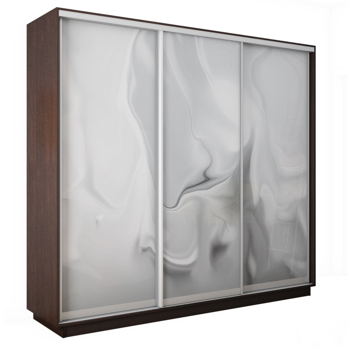 Шкафы-купе 3-х дверные, Шкаф-купе Экспресс 3-х дверный Фотопечать Шелк Стекла 180х60х220