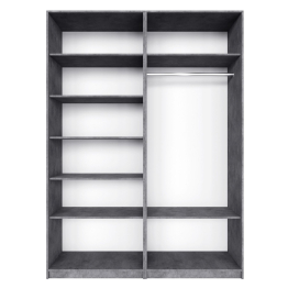 Распашной шкаф Локер 800+800 (Гармошка с системой Push to Move/Левый) с полками слева