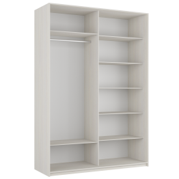 Шкаф-купе Прайм 2-х дверный Стекла белые/Доводчики 160х57х230