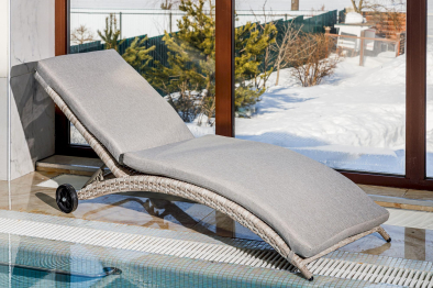 Шезлонг AGATA бежевый с матрасом