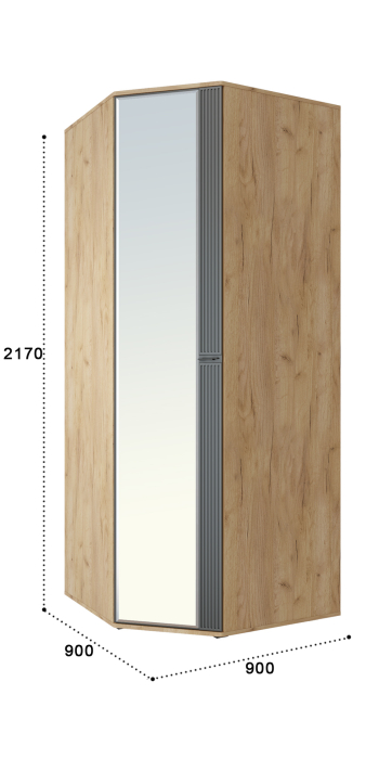 Угловые шкафы, Шкаф угловой Эмилия ЭЛ-17К с зеркалом