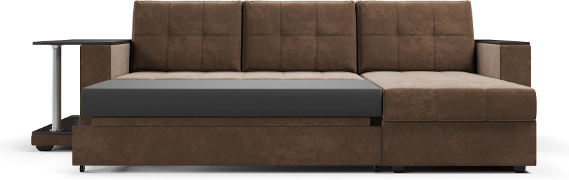 Диван-кровать угловой со столом Атланта Классик 145, велюр